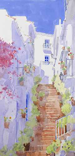 Giclée from watercolour painting Calle El Garral by Klaus Hinkel