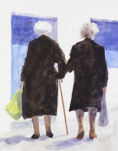 Giclée from watercolour painting Hermanas by Klaus Hinkel