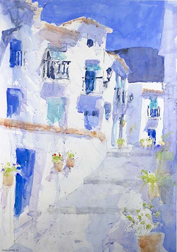 Giclée from watercolour painting Calle Alta by Klaus Hinkel