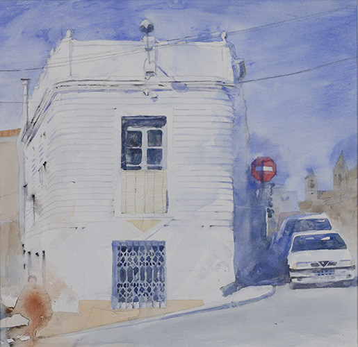 watercolour painting House in Velez by Klaus Hinkel