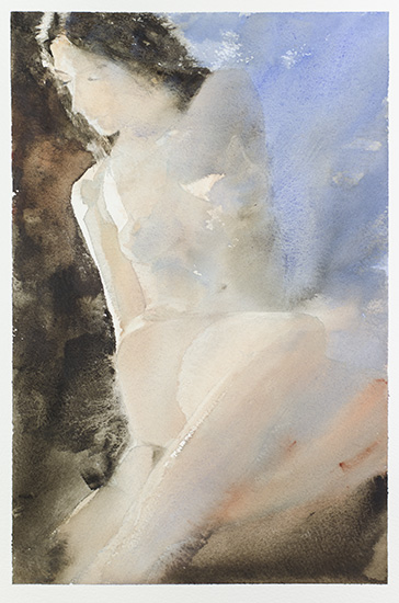 watercolour painting Nude by Klaus Hinkel