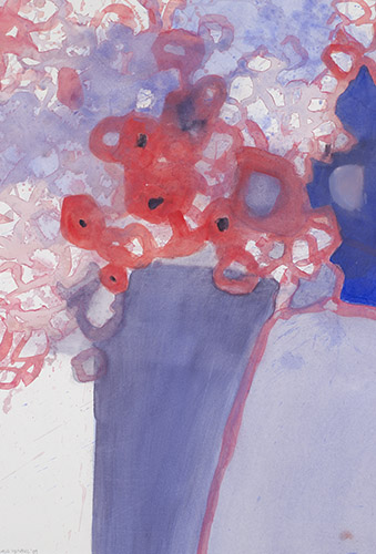 watercolour painting Redandblue by Klaus Hinkel