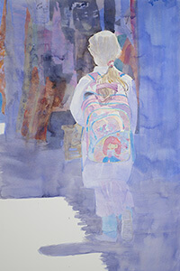 Watercolour painting Schoolgirl