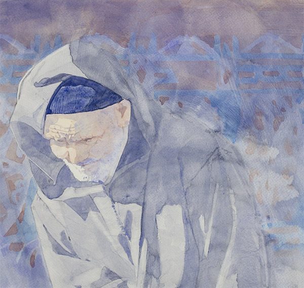 watercolour painting OldMan by Klaus Hinkel